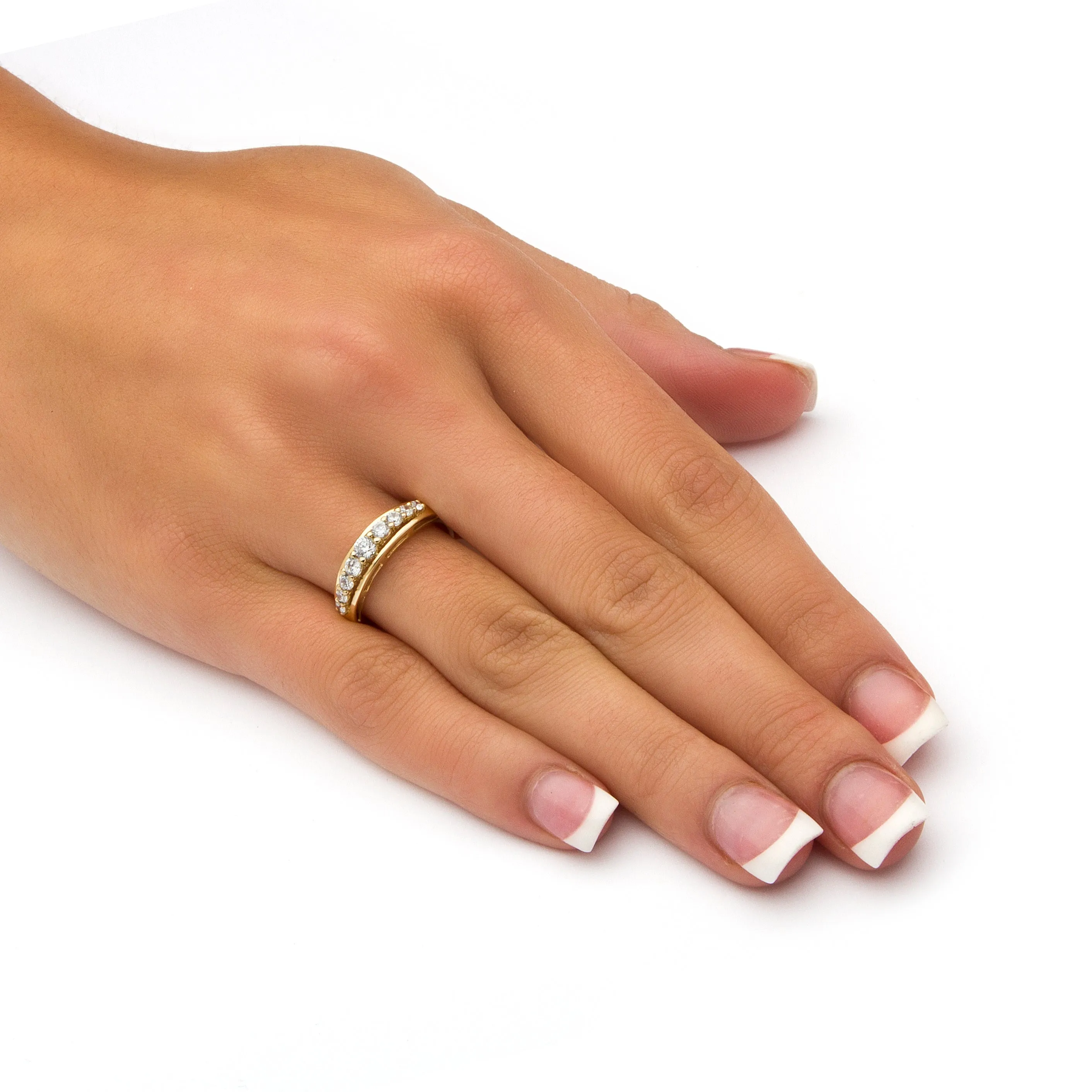 .93 TCW Round Cubic Zirconia Ring in 10k Gold