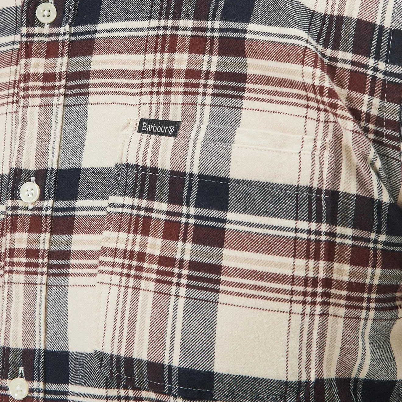 Barbour Shieldton Tailored Checked Shirt Ecru