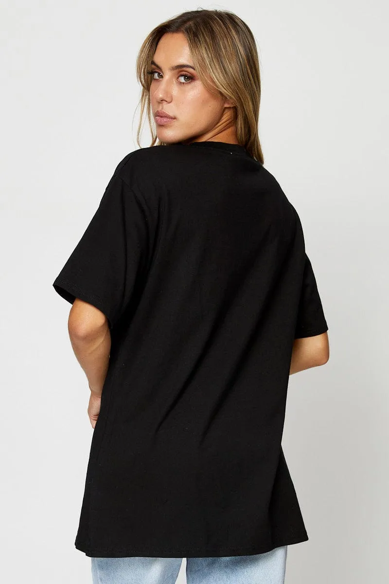 Black Graphic T Shirt Short Sleeve
