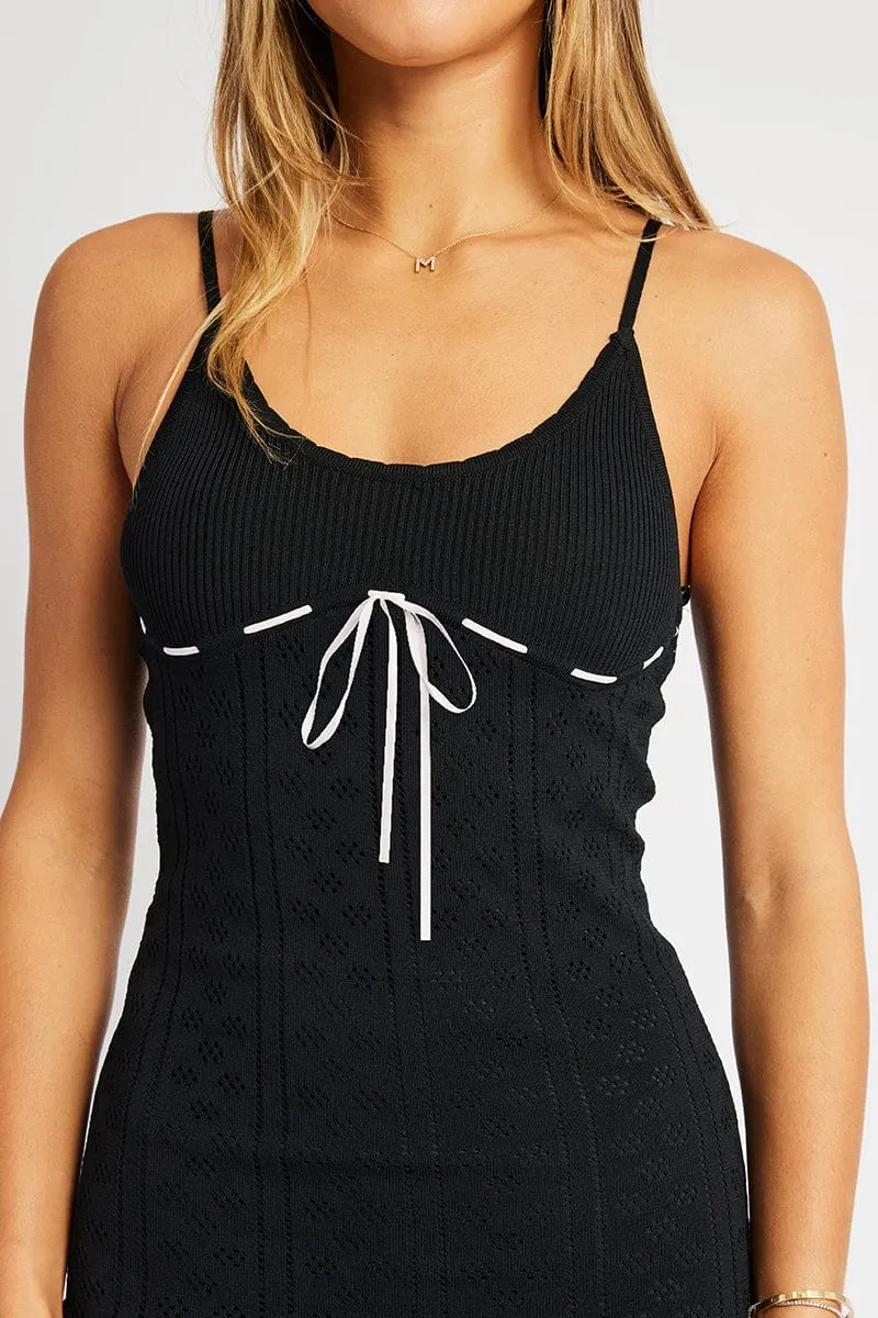 Black Knit Dress Singlet Midi