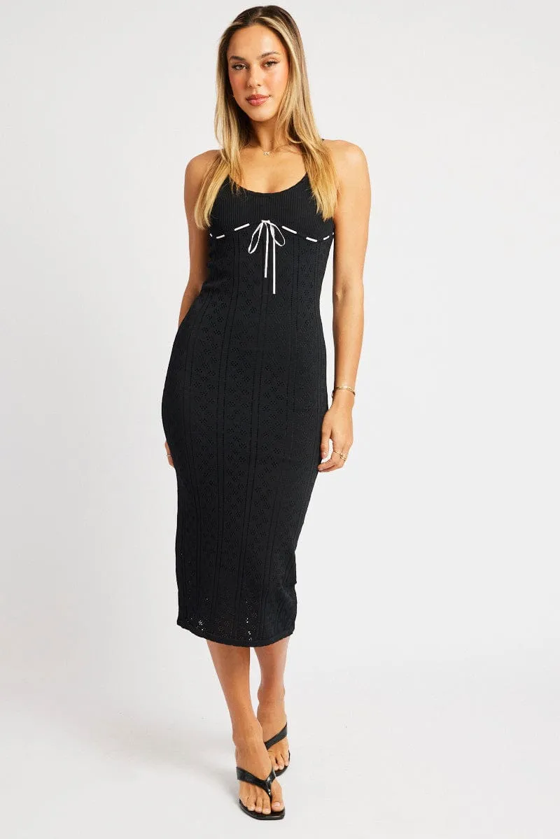 Black Knit Dress Singlet Midi