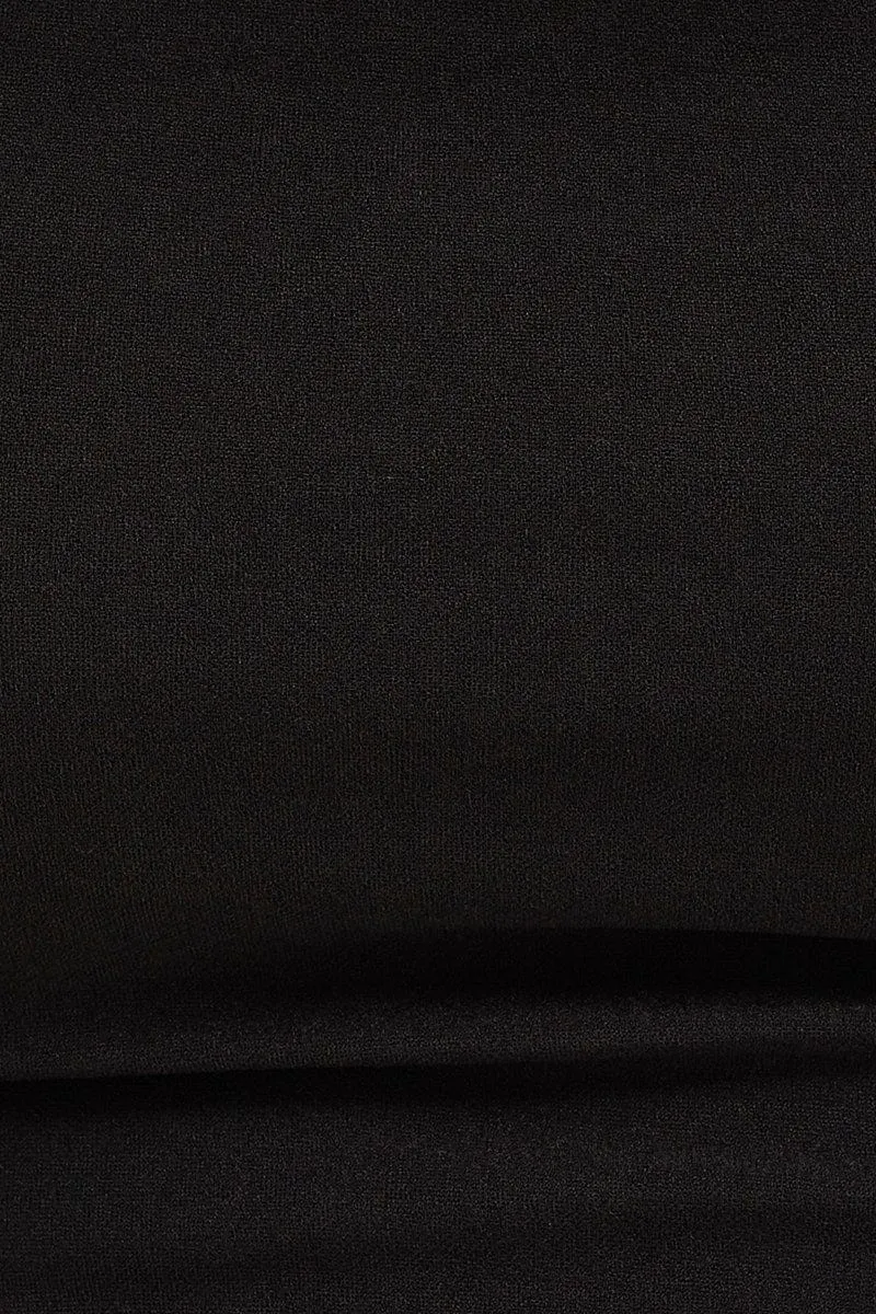 Black Ponte Scarf Crop Top
