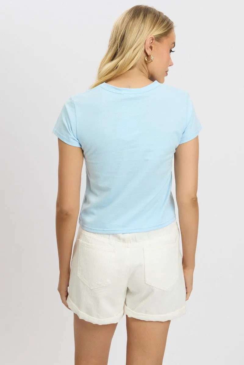 Blue Graphic Tee Short Sleeve