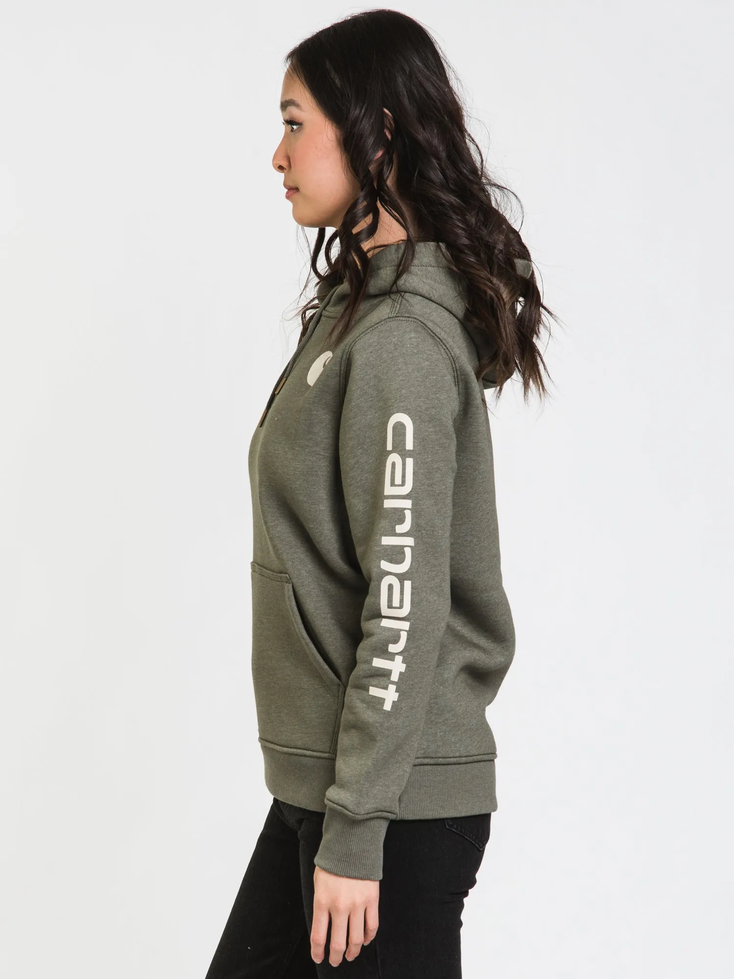 CARHARTT LOGO SLEEVE PULLOVER HOODIE - CLEARANCE