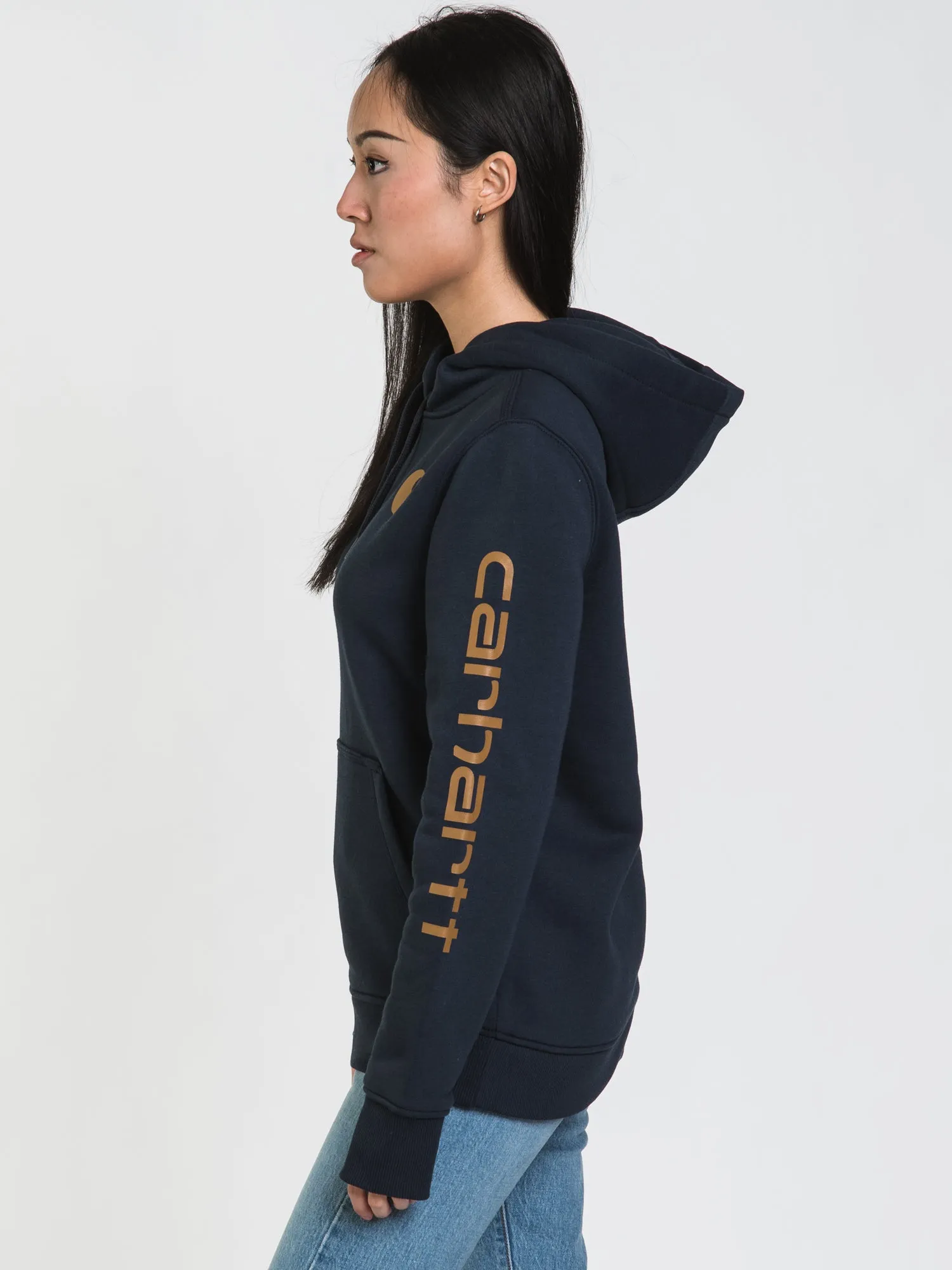 CARHARTT LOGO SLEEVE PULLOVER HOODIE - CLEARANCE
