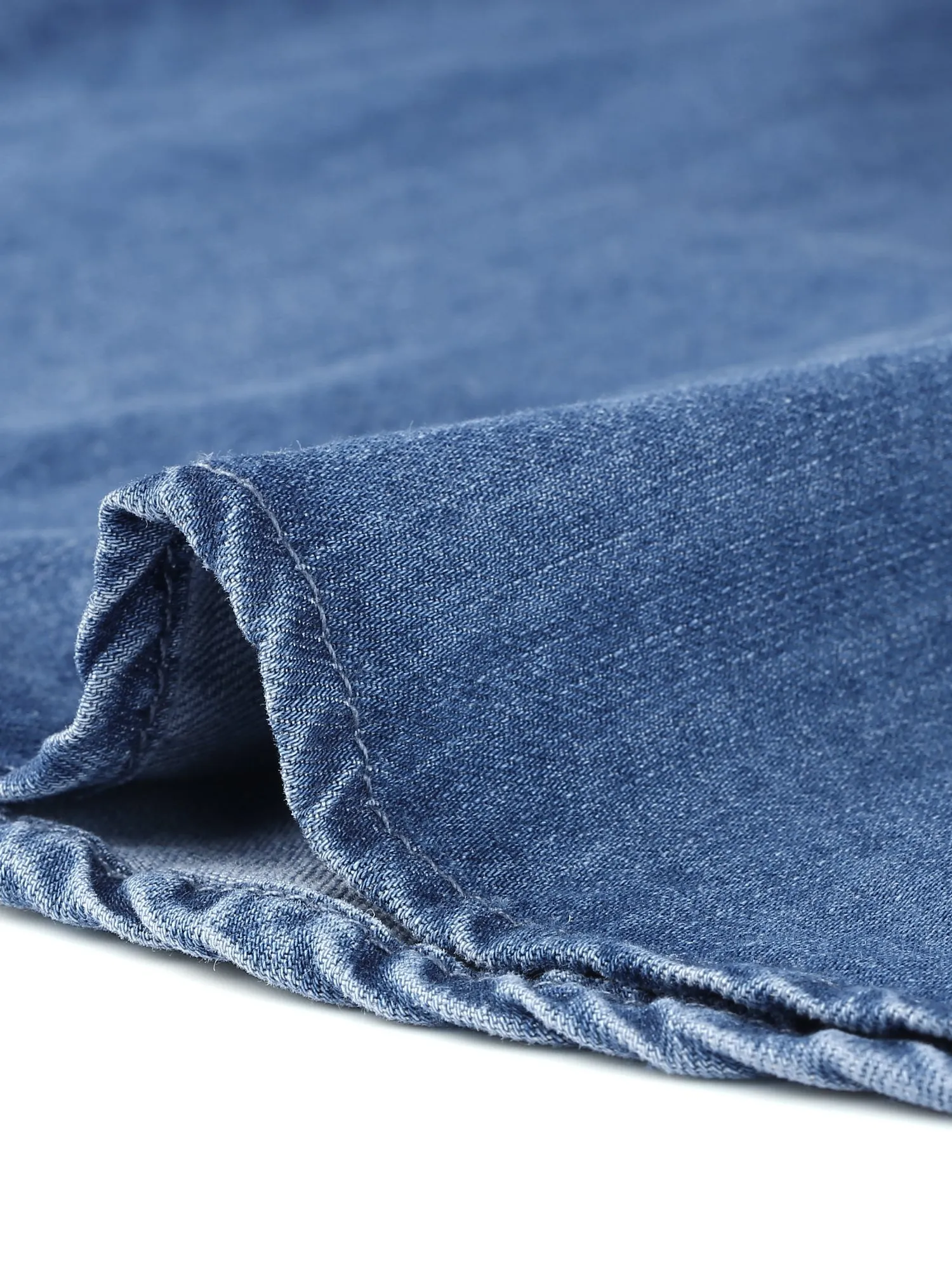 Classic Long Sleeve Button Down Casual Loose Denim Shirt