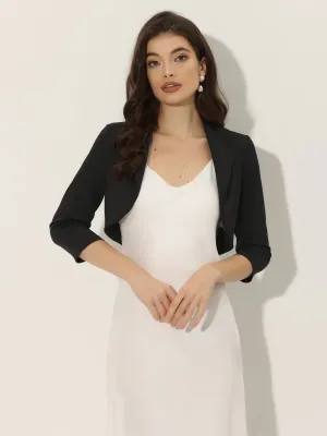 Elegant Bolero Evening Wedding Lapel Collar Shrugs Dress