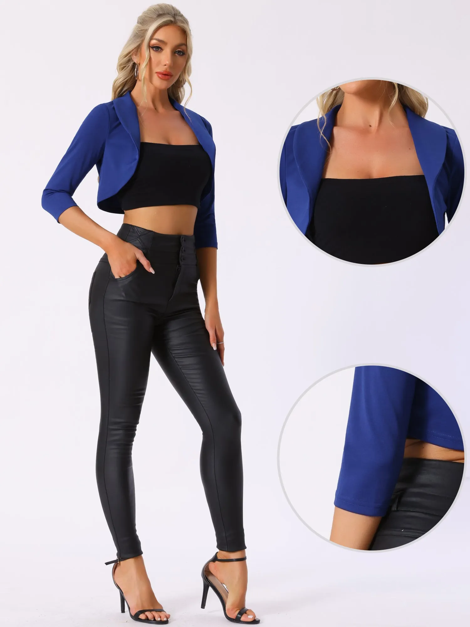 Elegant Bolero Evening Wedding Lapel Collar Shrugs Dress