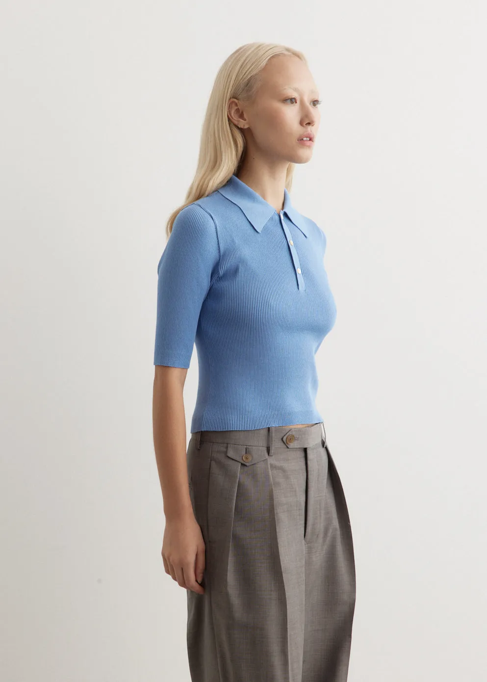 Giza High Gauge Rib Knit Polo