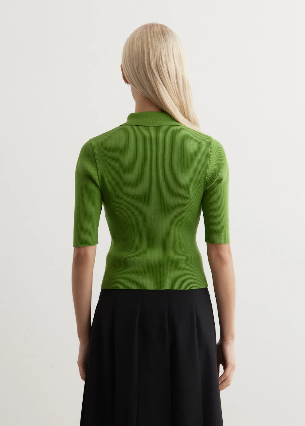 Giza High Gauge Rib Knit Polo