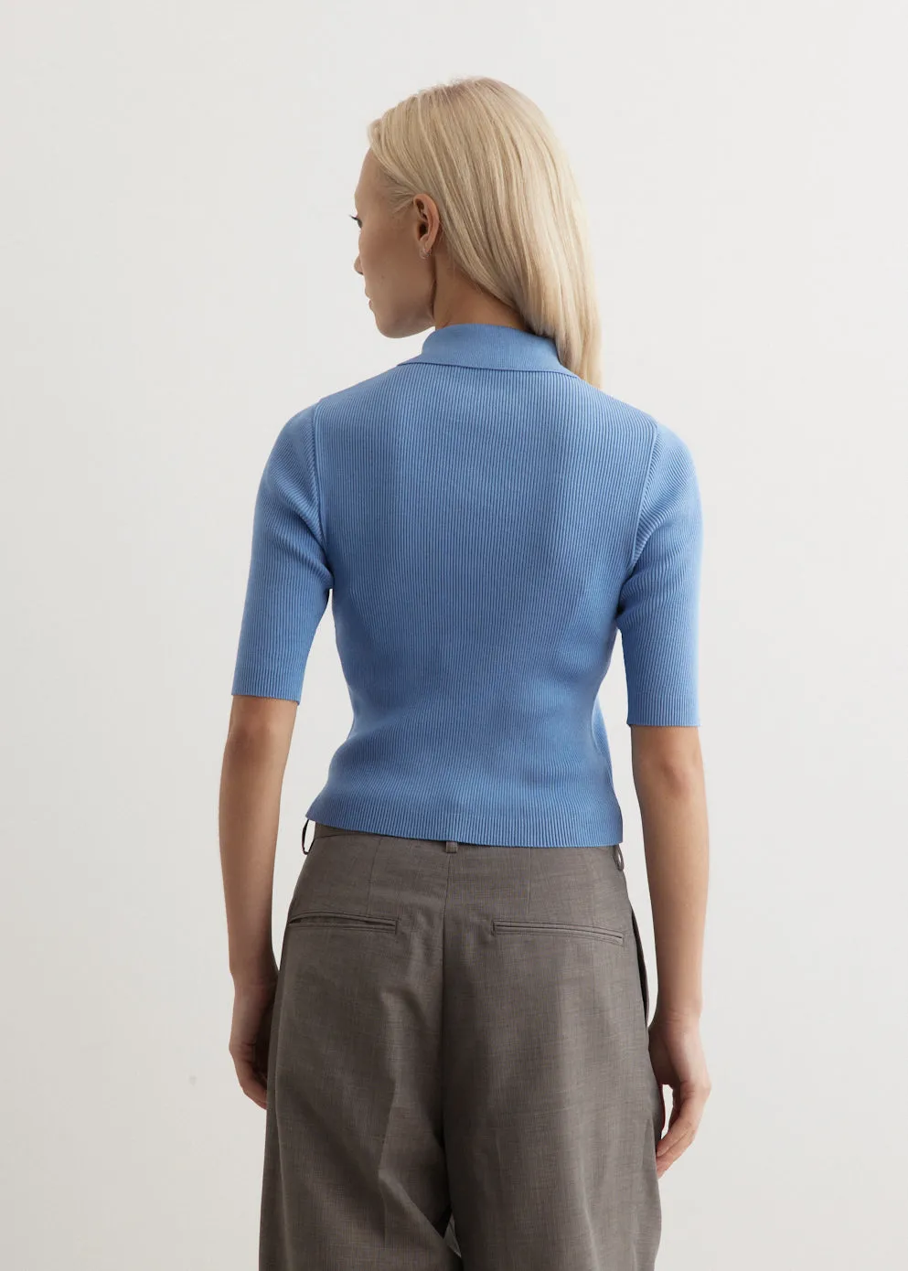 Giza High Gauge Rib Knit Polo