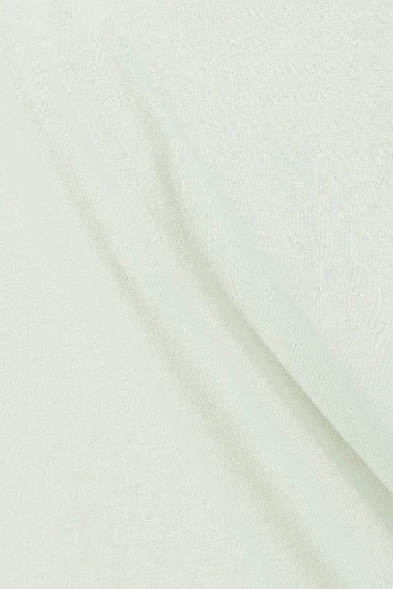 Green Oversized T Shirt Short Sleeve Crew Neck