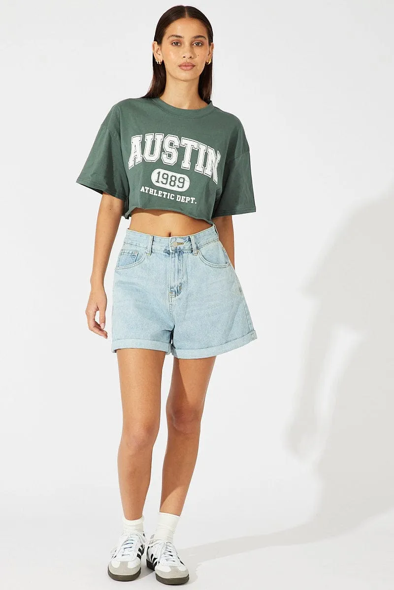Grey Graphic Tee Short Sleeve