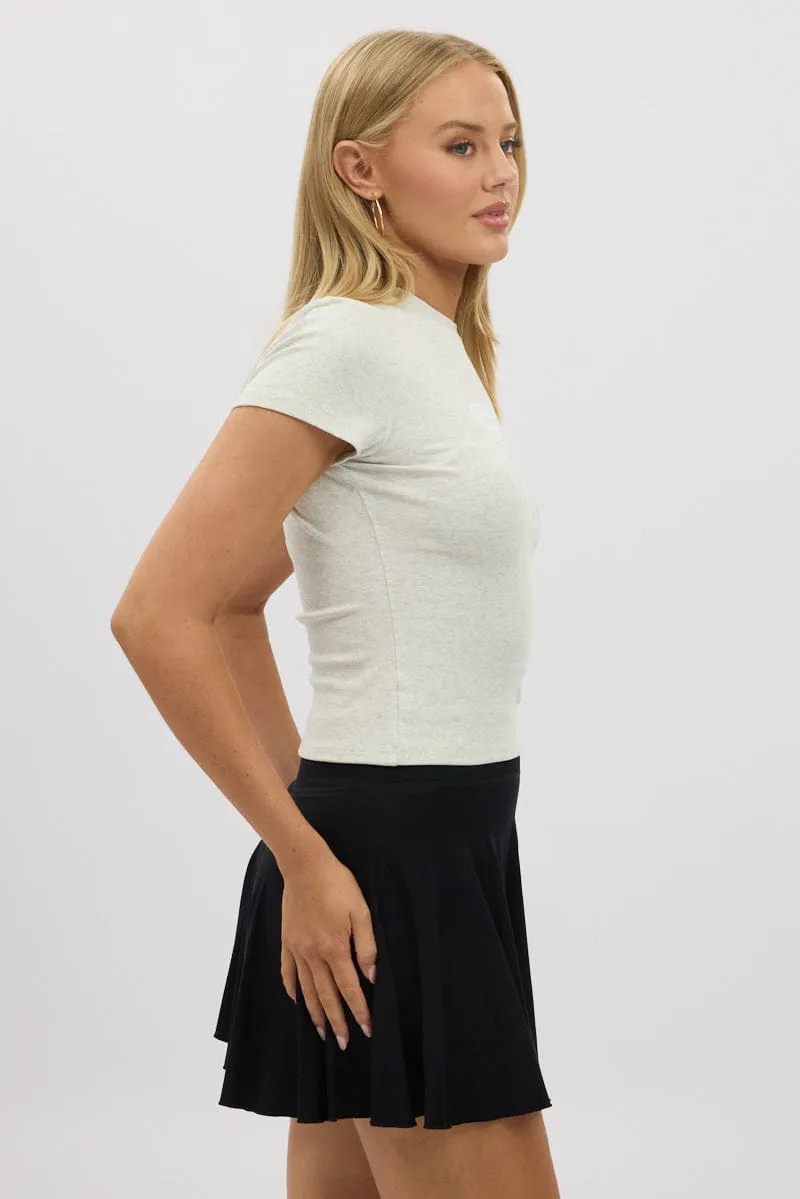 Grey Graphic Tee Short Sleeve