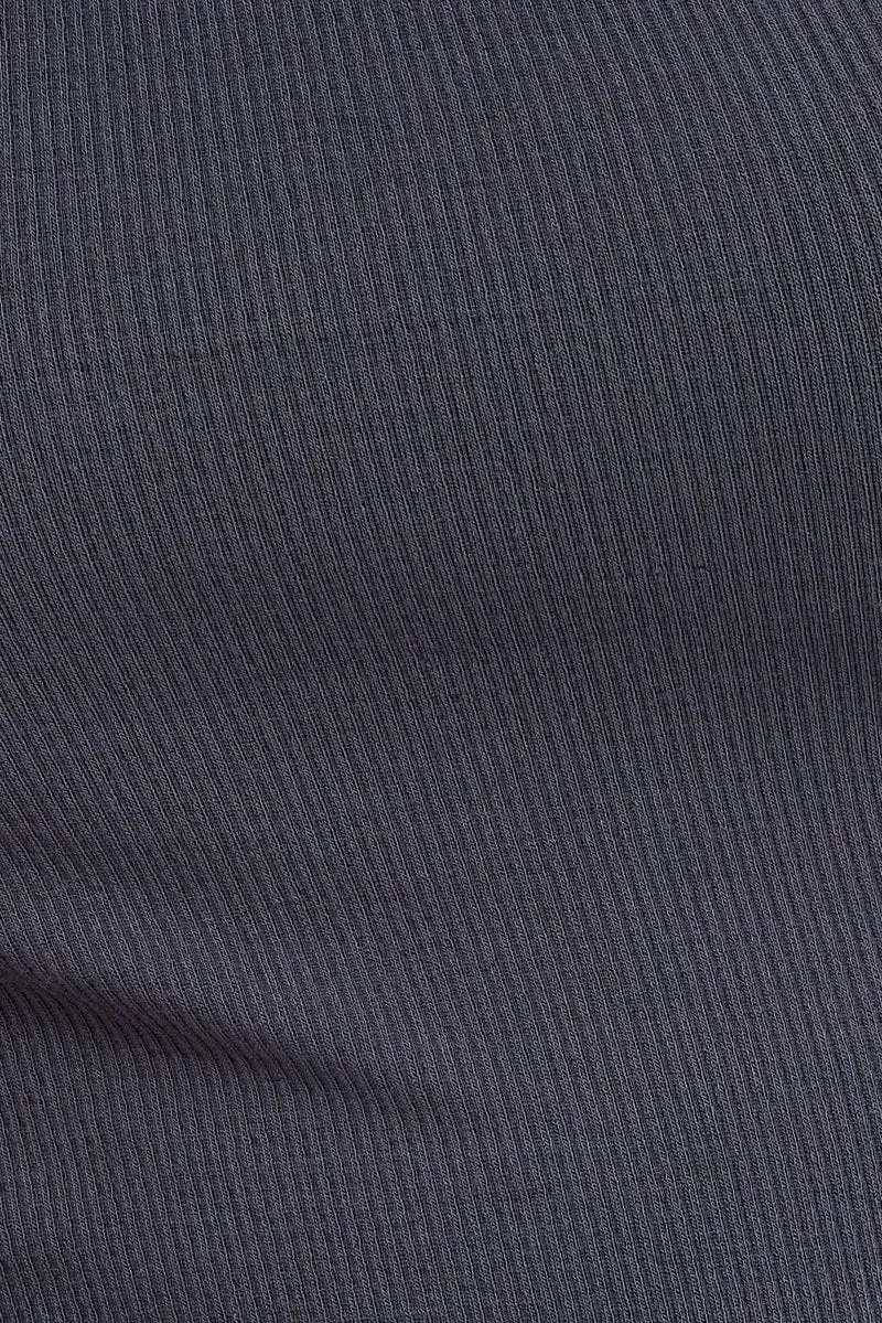 Grey Singlet Top Round Neck