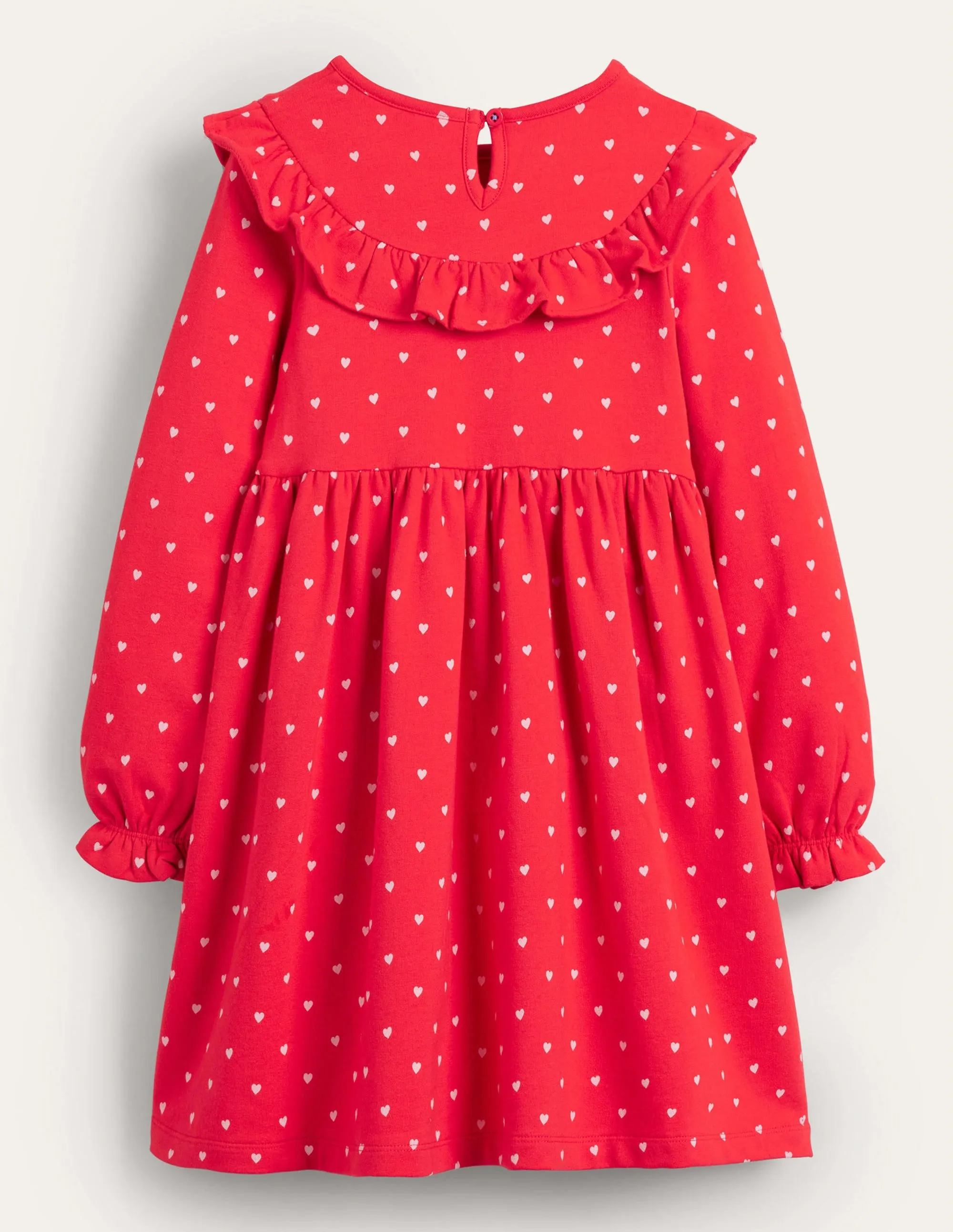 Jersey Yoke Dress-Strawberry Tart Tiny Hearts