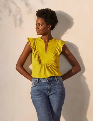 Judith Jersey Top-Chartreuse