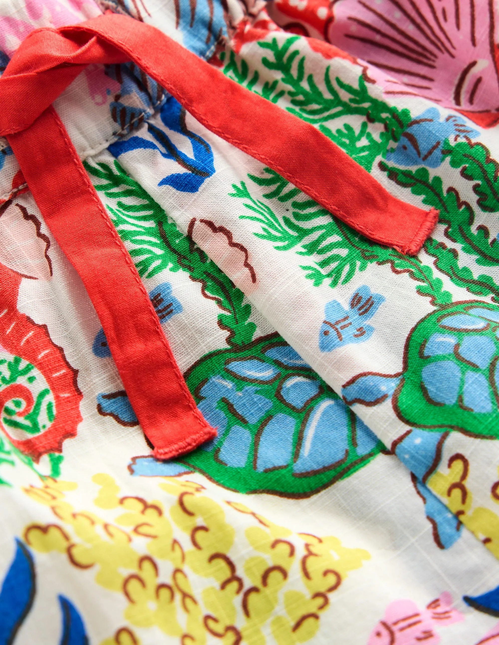 Juniper Woven Frill Shorts-Multi Coral Cove