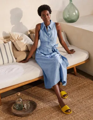 Kate Linen Shirt Dress-Chambray