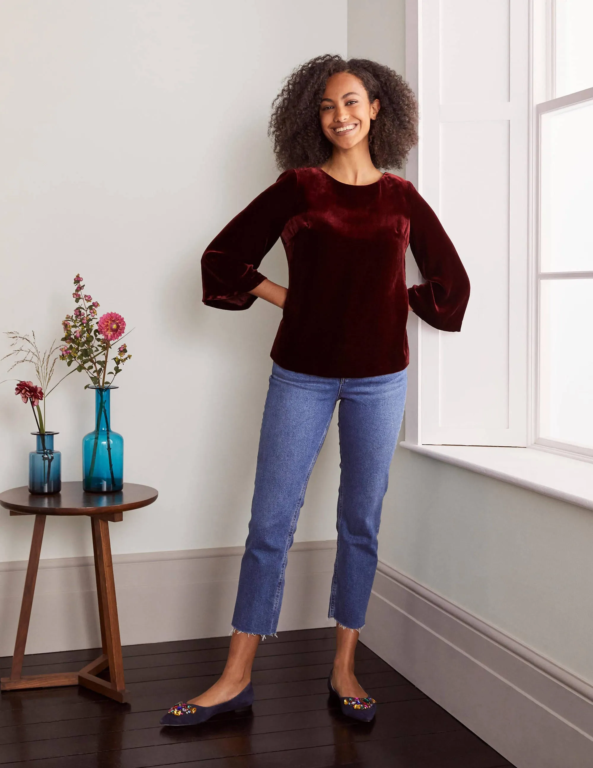 Kate Velvet Top-Ruby Ring