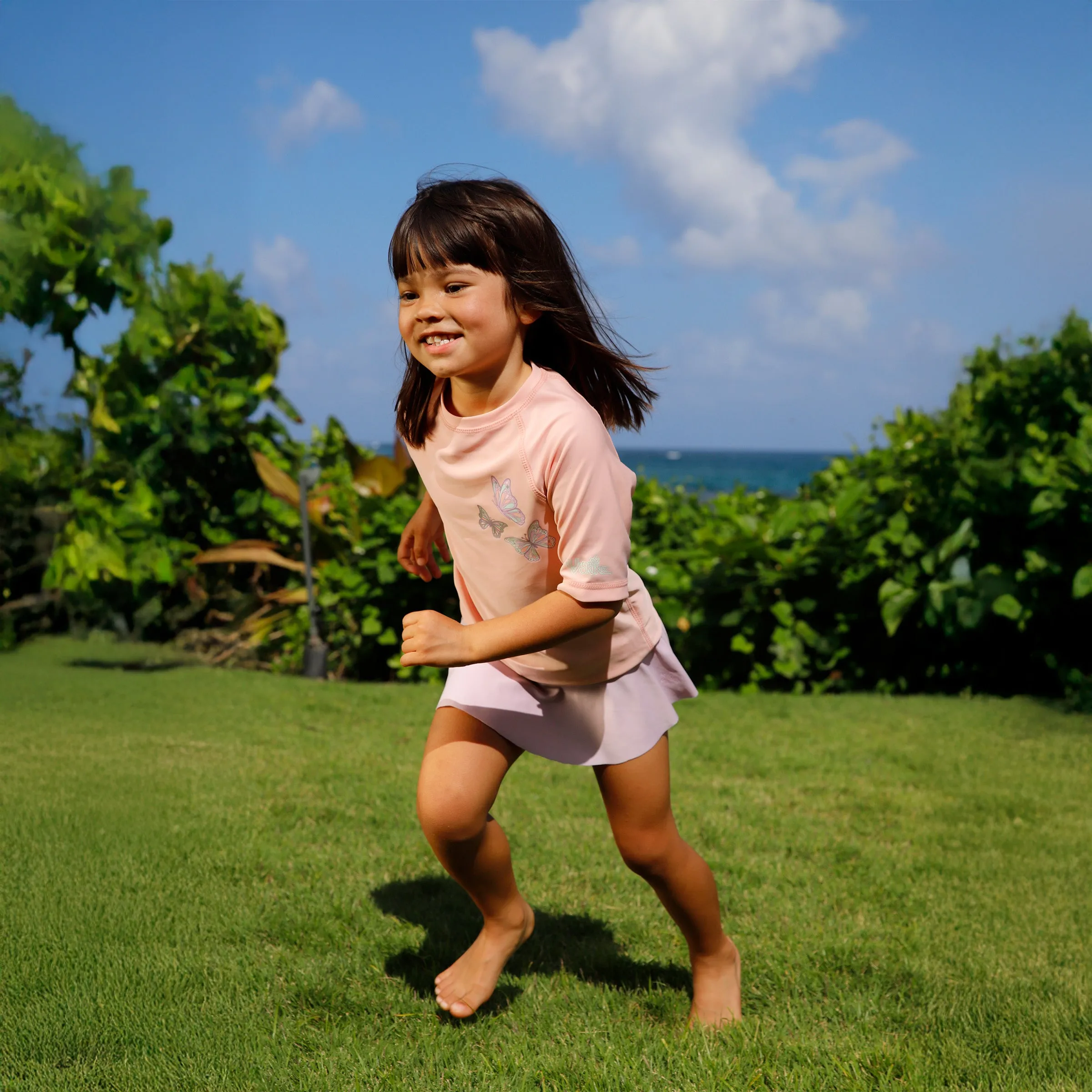 Kid's Short Sleeve Crew Sunny Swim Shirt