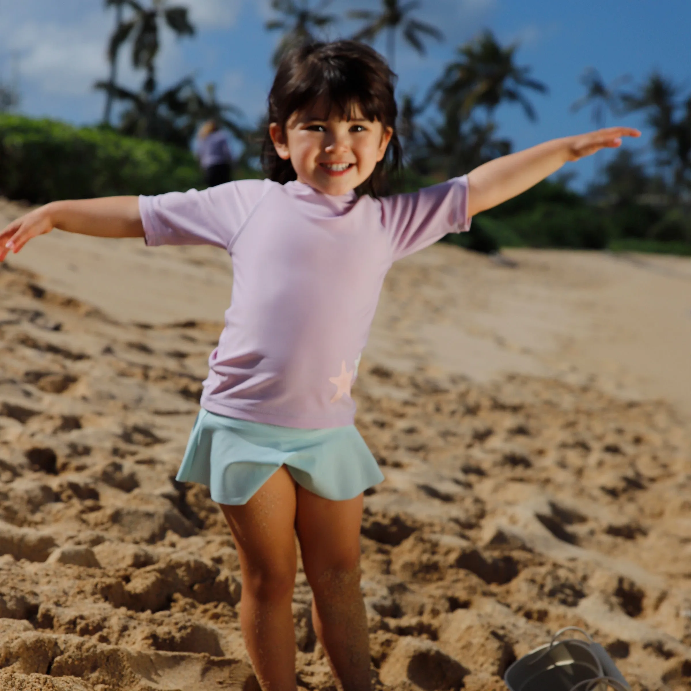 Kid's Short Sleeve Crew Sunny Swim Shirt