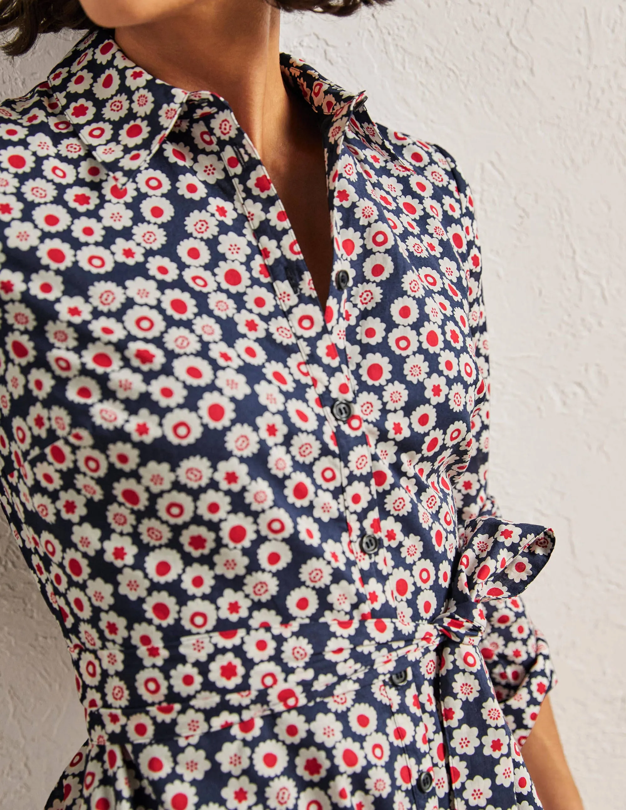 Kitty Shirt Dress-French Navy, Ditsy Swirl