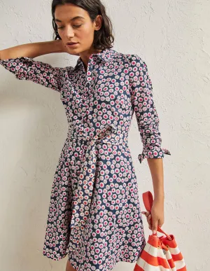 Kitty Shirt Dress-French Navy, Ditsy Swirl