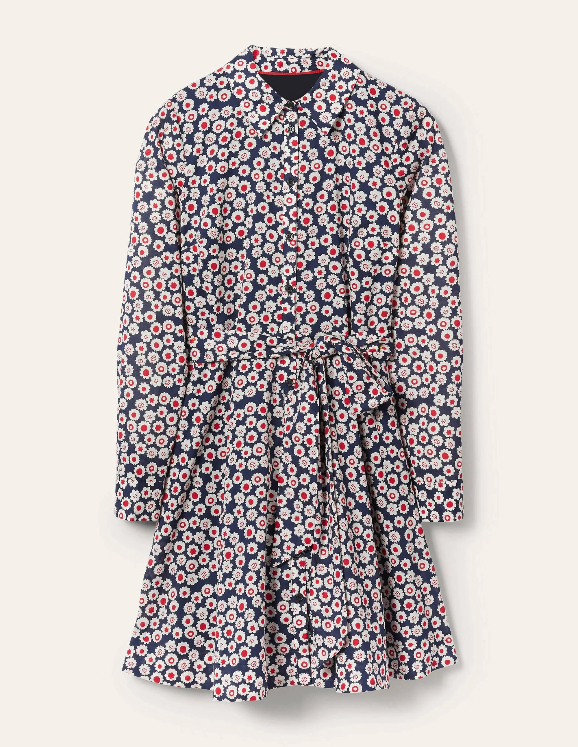 Kitty Shirt Dress-French Navy, Ditsy Swirl