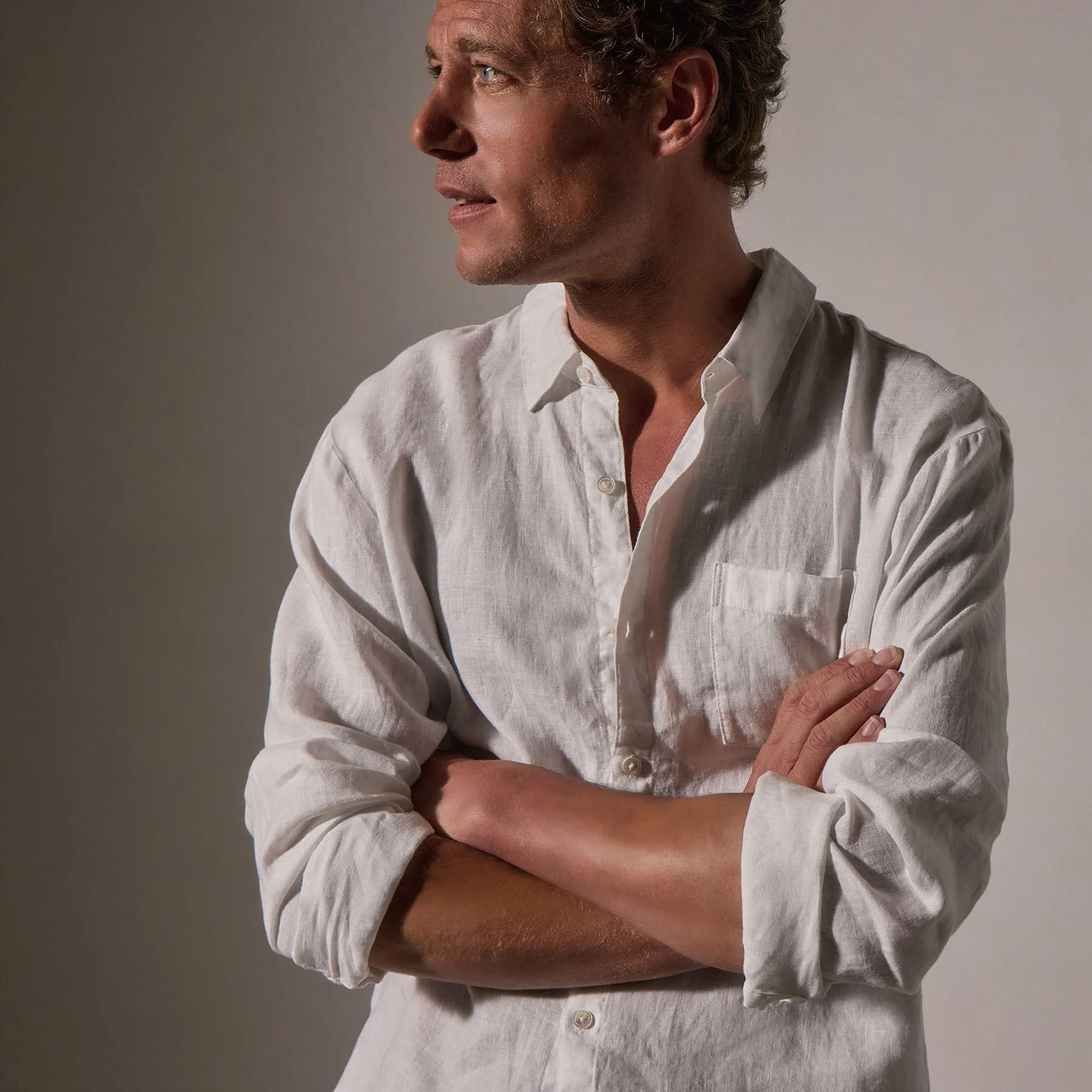 Lightweight Linen Shirt - White