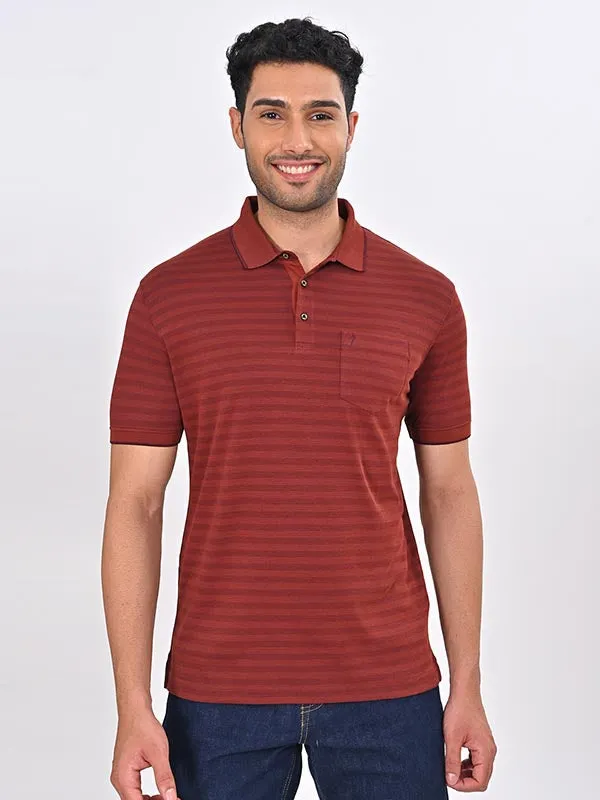 Men Striped Polo T-Shirt