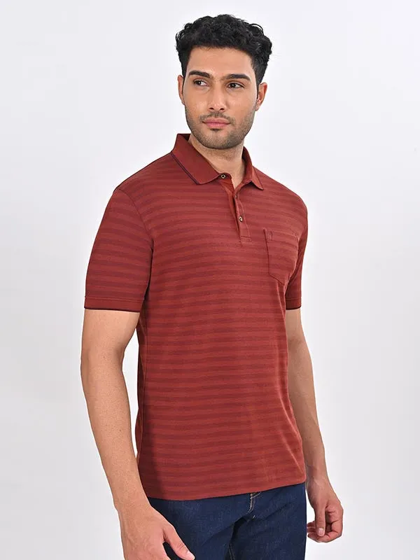 Men Striped Polo T-Shirt