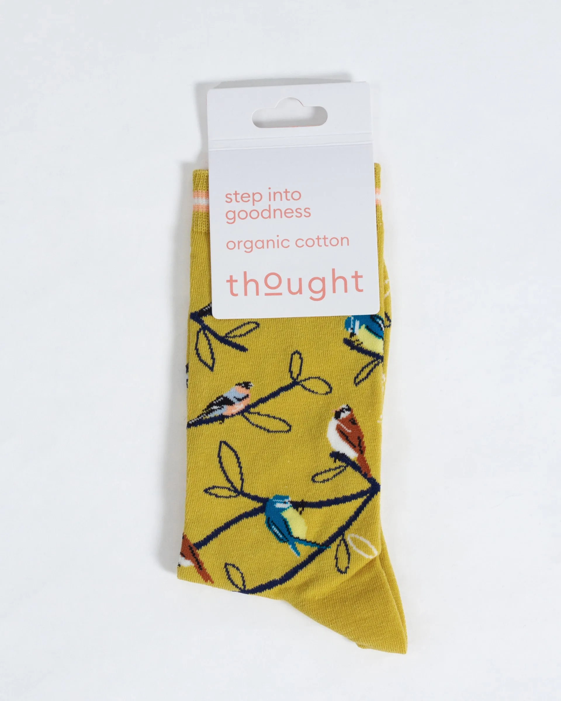 Multi Bird Organic Cotton Socks - Yellow