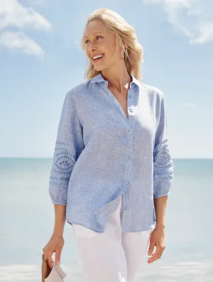 Niya 3/4 Emb Sleeve Shirt
