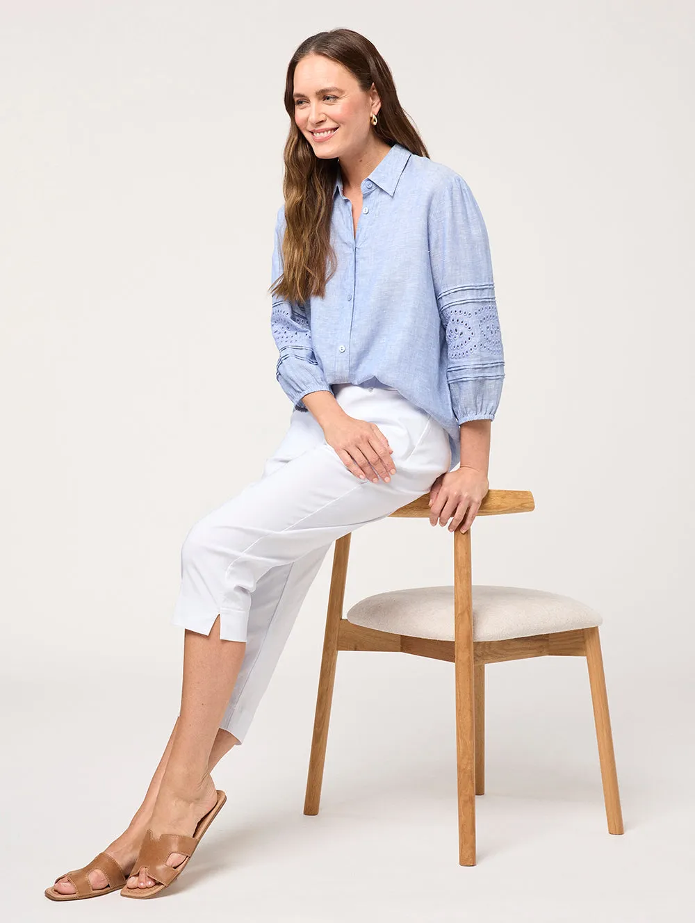 Niya 3/4 Emb Sleeve Shirt
