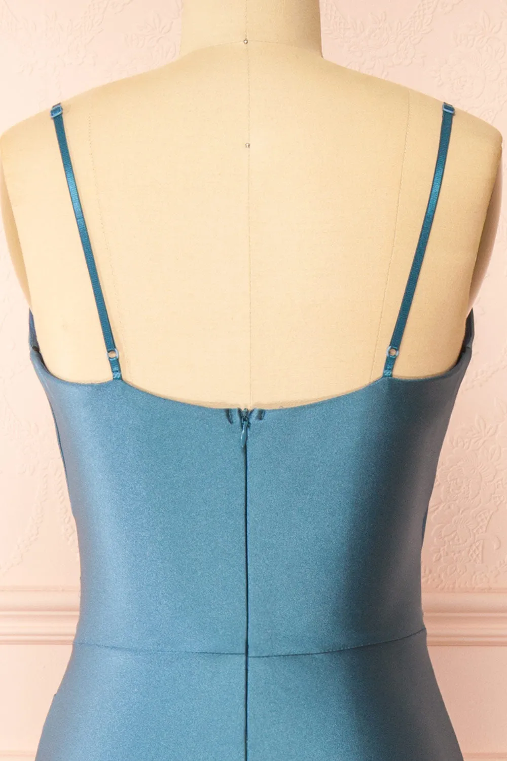 Nyra Blue Grey | Mermaid Dress w/ Wrapped Bodice