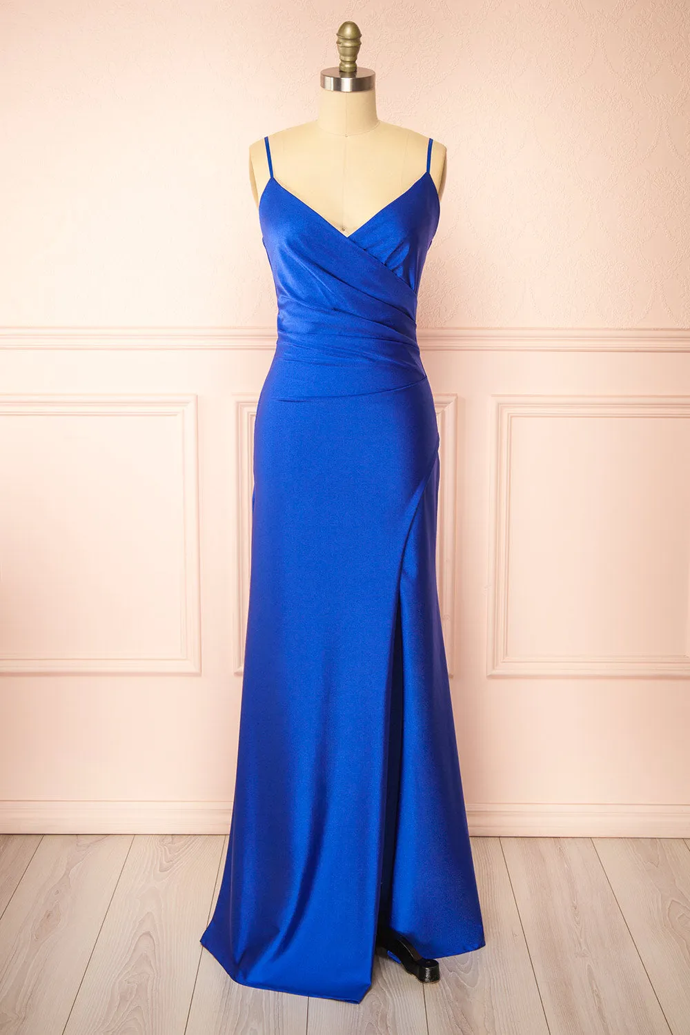 Nyra Blue | Mermaid Dress w/ Wrapped Bodice