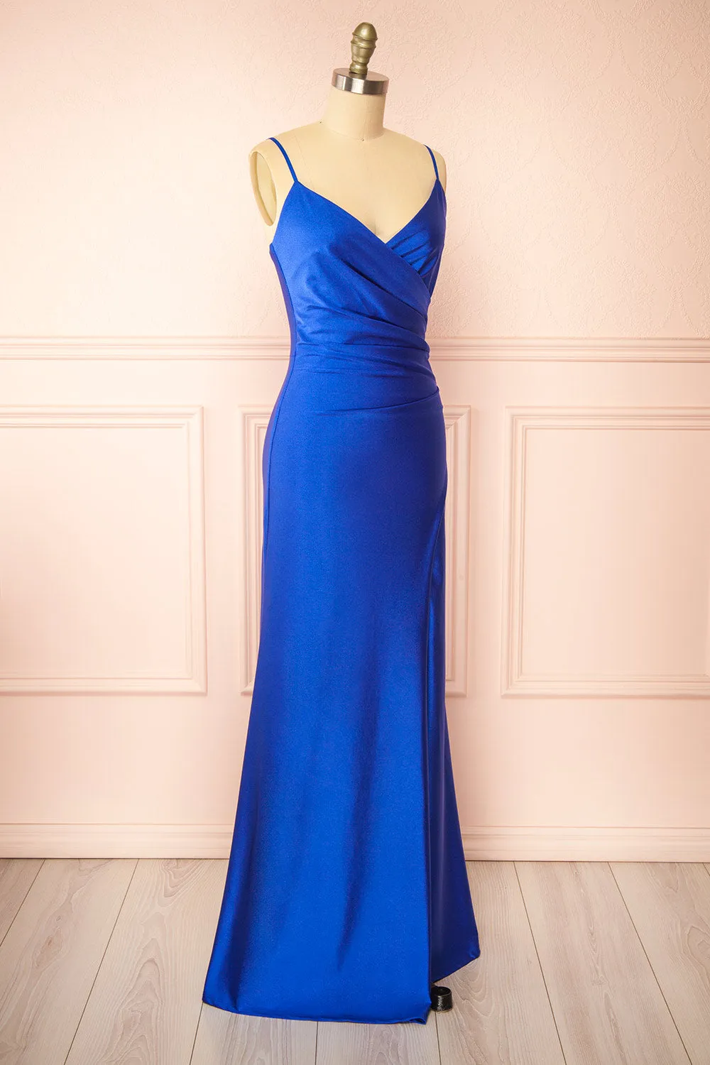 Nyra Blue | Mermaid Dress w/ Wrapped Bodice