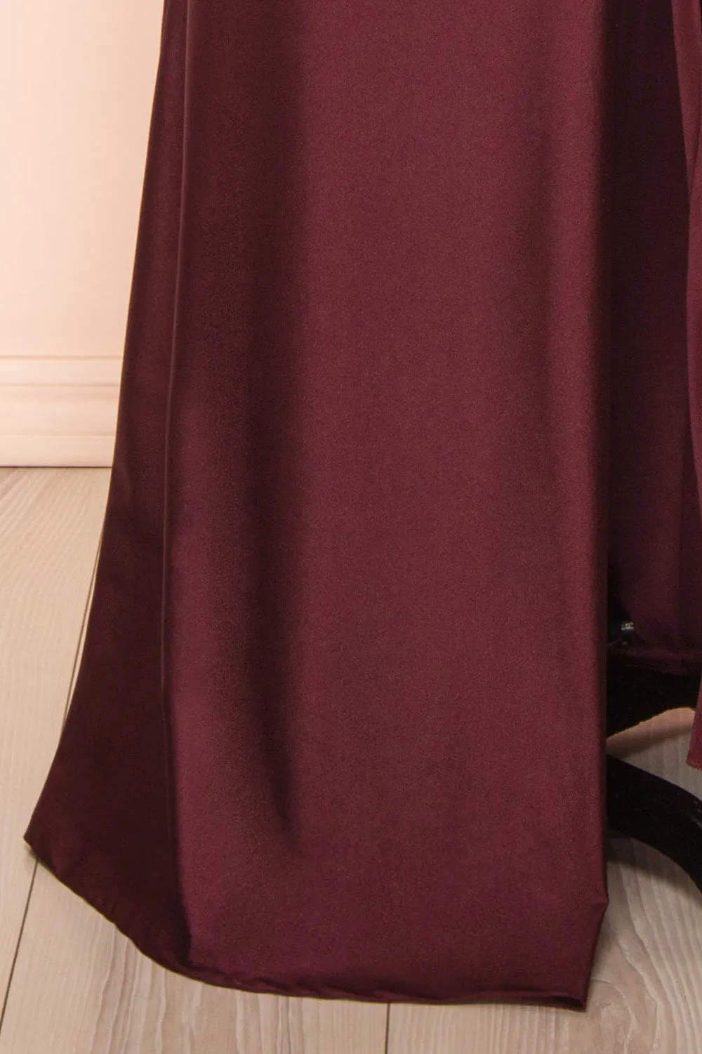 Nyra Burgundy | Mermaid Dress w/ Wrapped Bodice
