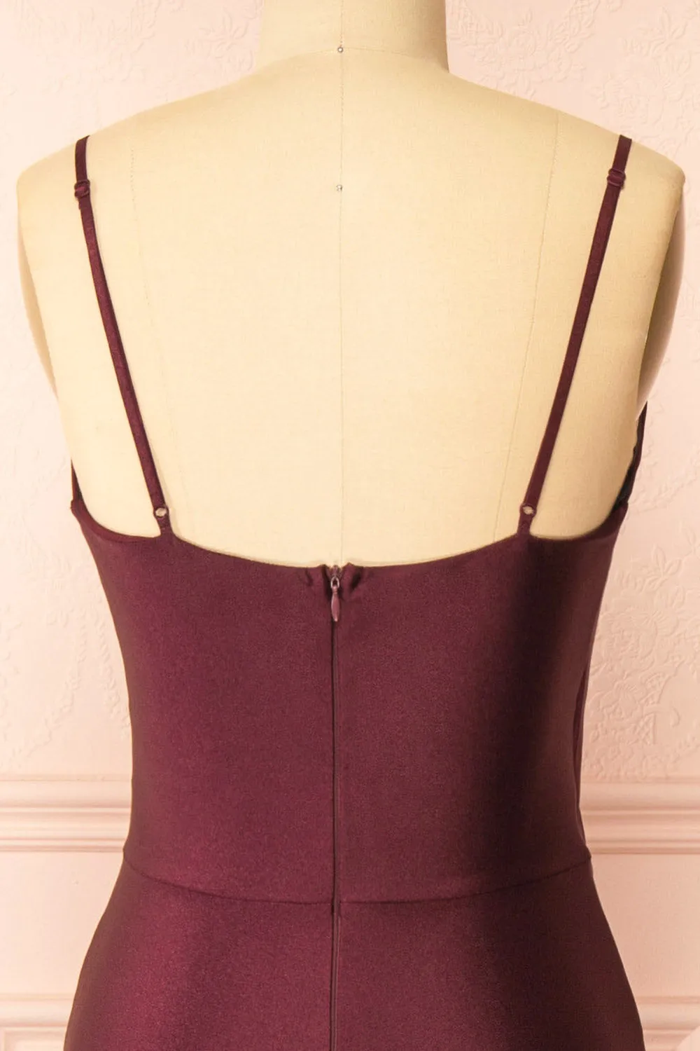 Nyra Burgundy | Mermaid Dress w/ Wrapped Bodice