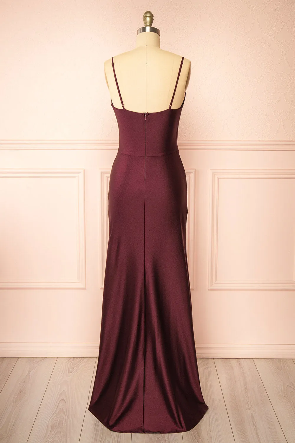 Nyra Burgundy | Mermaid Dress w/ Wrapped Bodice