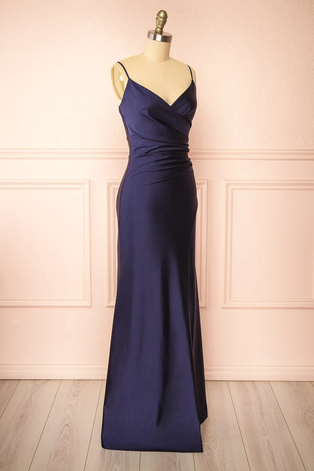 Nyra Navy | Mermaid Dress w/ Wrapped Bodice