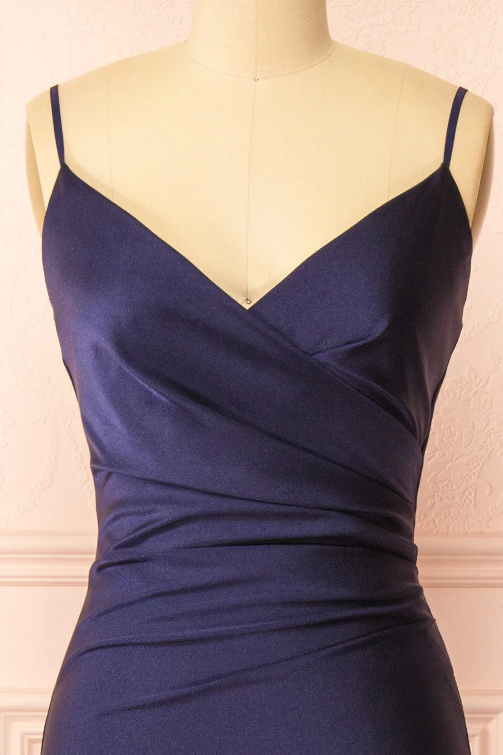 Nyra Navy | Mermaid Dress w/ Wrapped Bodice