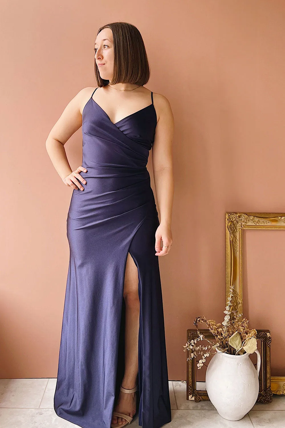 Nyra Navy | Mermaid Dress w/ Wrapped Bodice