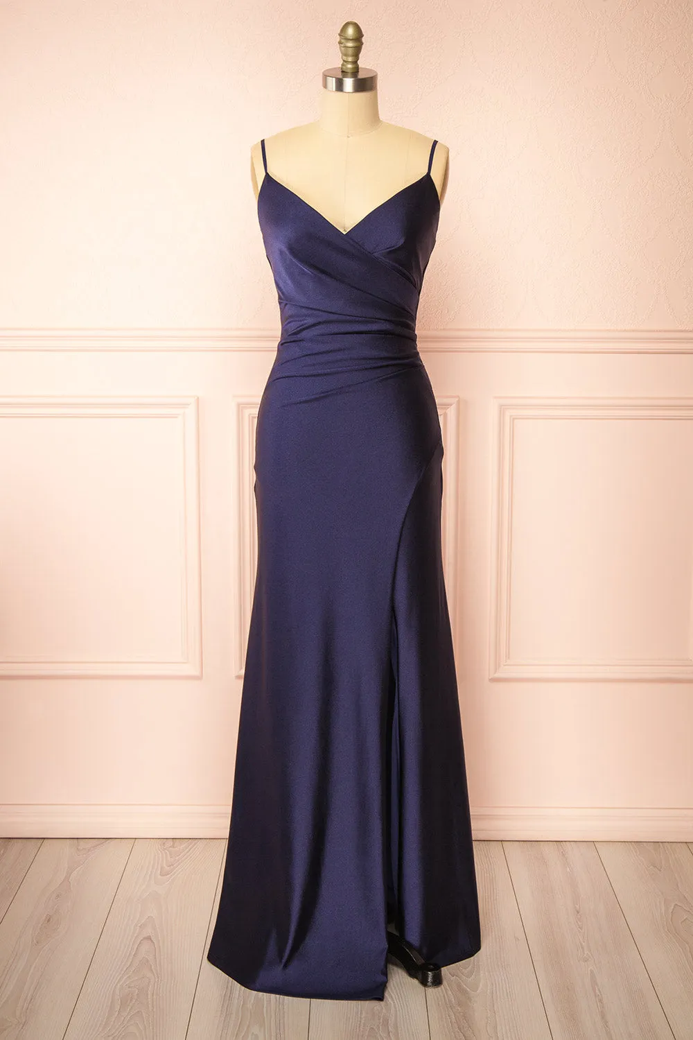 Nyra Navy | Mermaid Dress w/ Wrapped Bodice