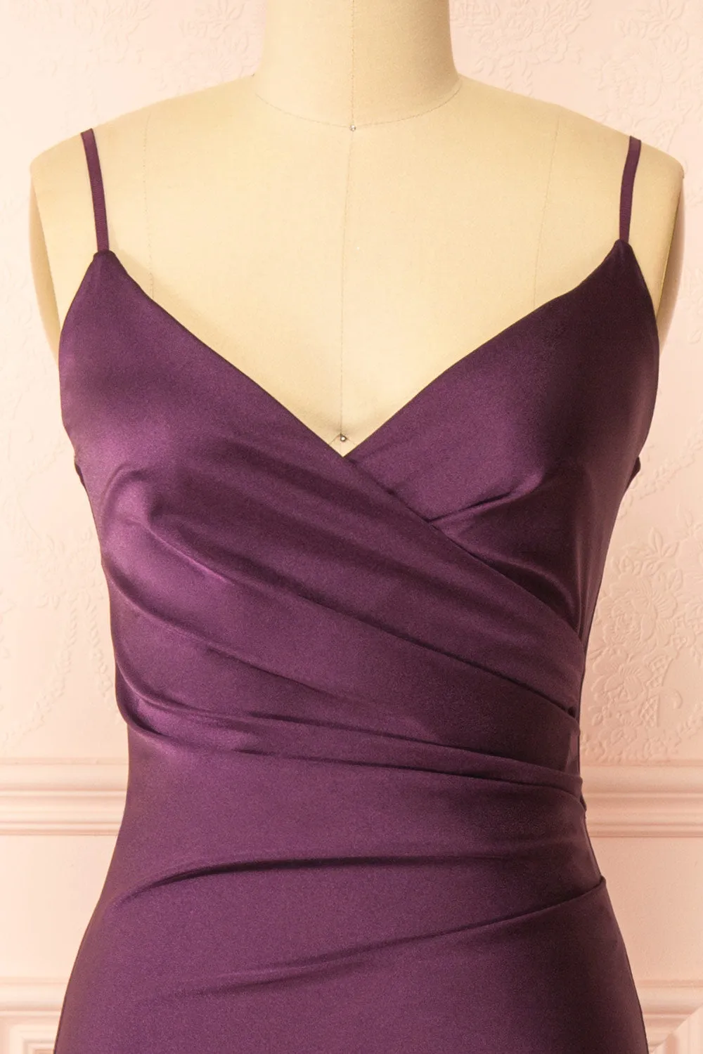Nyra Purple | Mermaid Dress w/ Wrapped Bodice