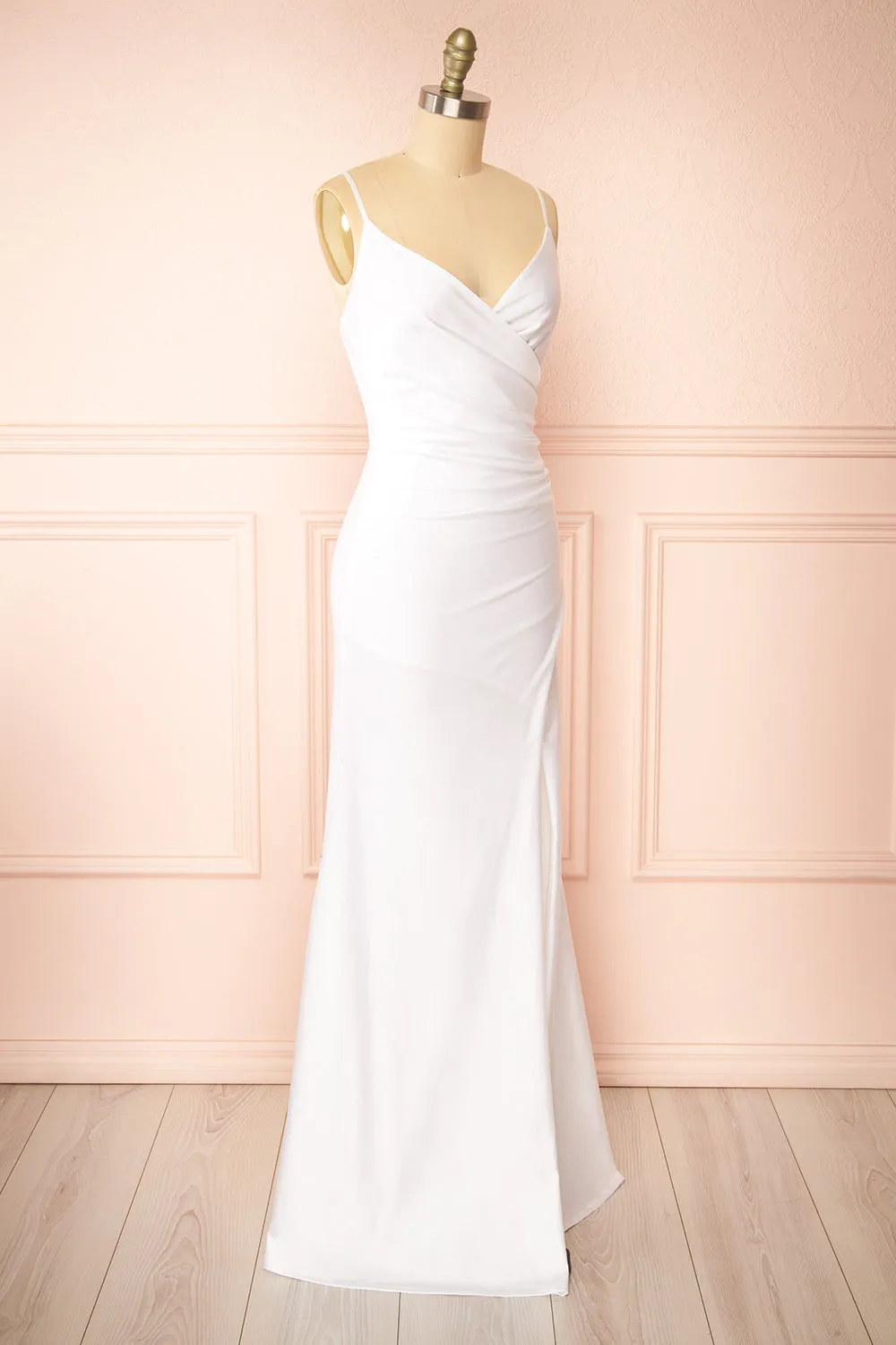 Nyra White | Bridal Mermaid Dress w/ Wrapped Bodice