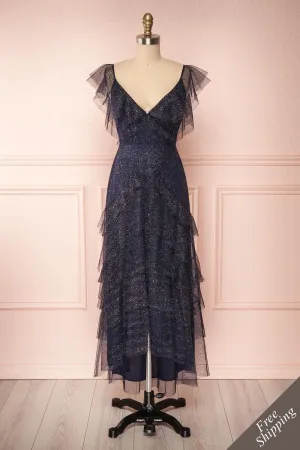 Nyssa Navy | Midi Tulle Dress