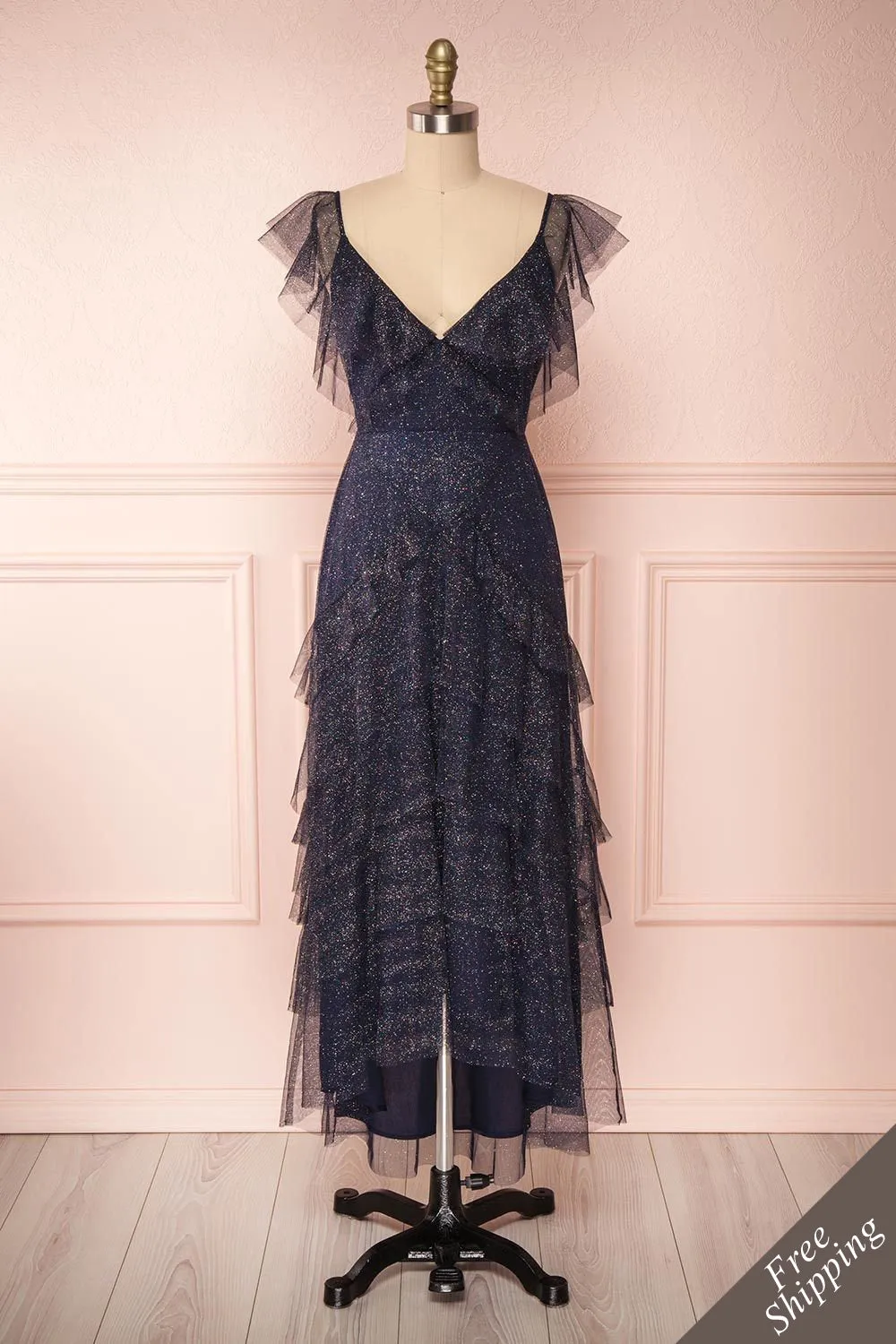 Nyssa Navy | Midi Tulle Dress