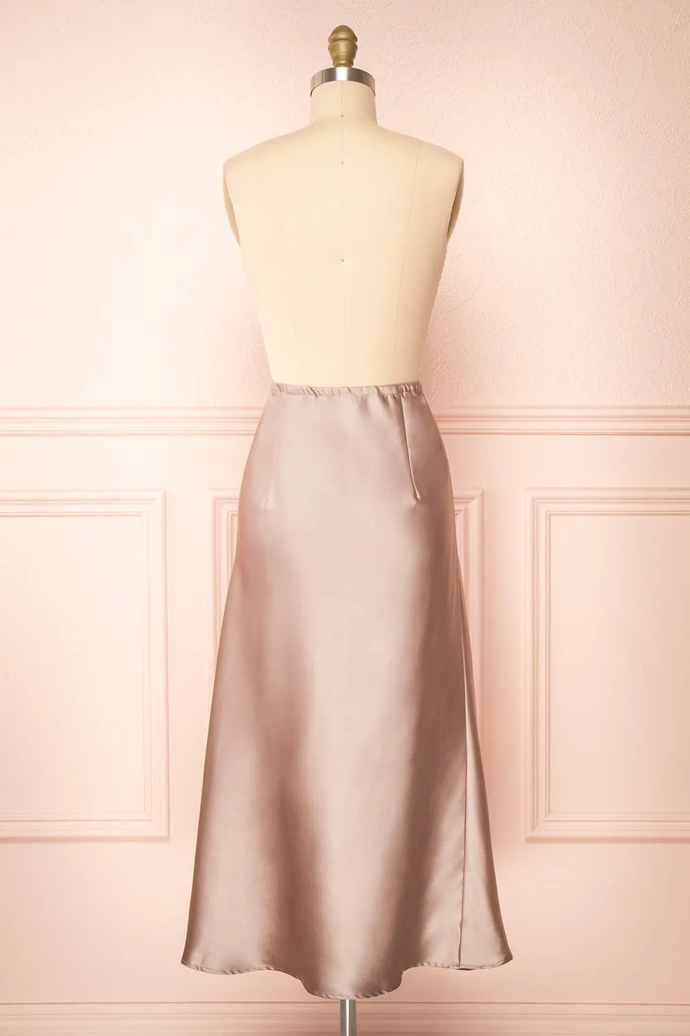 Oana | Satin Midi Skirt with Side Slit